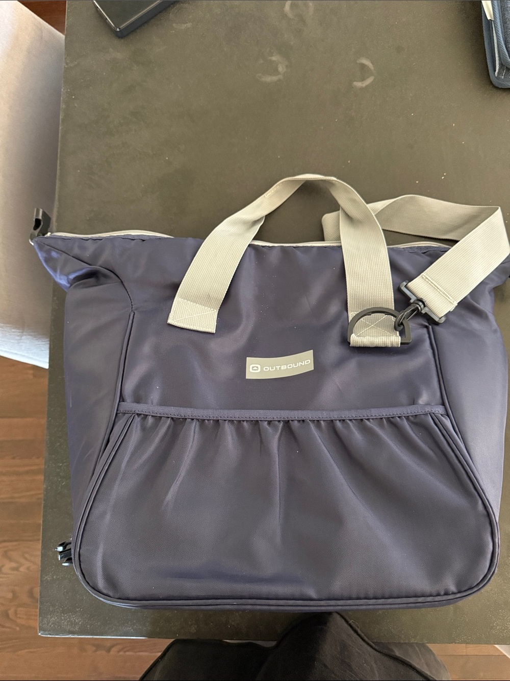 Outbound Navy Tote with Light Gray Straps